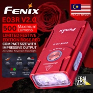 FENIX E03R V2.0 Rose Red - 500L Limited Festive Edition Keychain Flashlight - ORIGINAL - Ready Stock