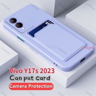 Vivo Y17s 2023 Candy Card Slot Wallet Silicone Soft Casing For Vivo Y17s VivoY17S sY17 Y 17 17Y Y17 