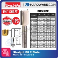 MAKITA STRAIGHT BIT 2 FLUTE ROUTER BIT 1/4" SHANK - 1PC