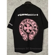 CHROME HEARTS CROSS PINK T-SHIRT - 2-WAY COTTON FABRIC - SERIES 1