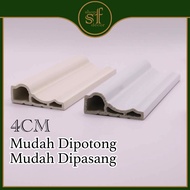 Wainscoting PVC DIY 4cm [panjang 145cm][READY STOCK]