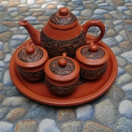POCI SET CLAY BATIK TEAPOT SET BATIK