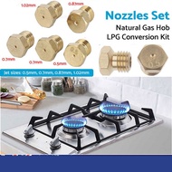 5Pcs Brass Gas Nozzles Jet Injector Set 0.5mm 0.7mm 0.87mm 1.02mm Universal Gas Stove Burner Replace