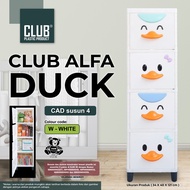 Lemari Pakaian Plastik CLUB ALFA DUCK CAD Laci Susun 2 3 4 5 Pintu Boneka Kuning Putih BEBEK