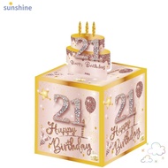 SSUNSHINE Money Roll Gift Box, 16th/18th  Party Birthday Pull-Out Money Gift Box,  Money Bouquet wit