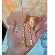 Gelang padi lapis emas 24k bonus cincin 1 suku