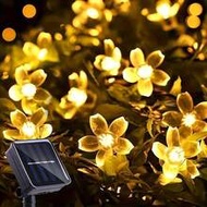 1pc 5m/7m/12m/20m/50m/100m Solar Powered Flower Fairy String Lights, 8 Modes, Waterproof, For Outdoo
