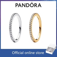 100% PANDORA genuine S925 sterling silver ring pairing Pandora Sparkling Band Ring