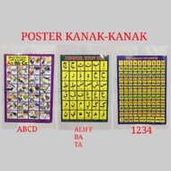 POSTER ABC , 123 , ALIF BA TA L 15INCI X P 21INCI