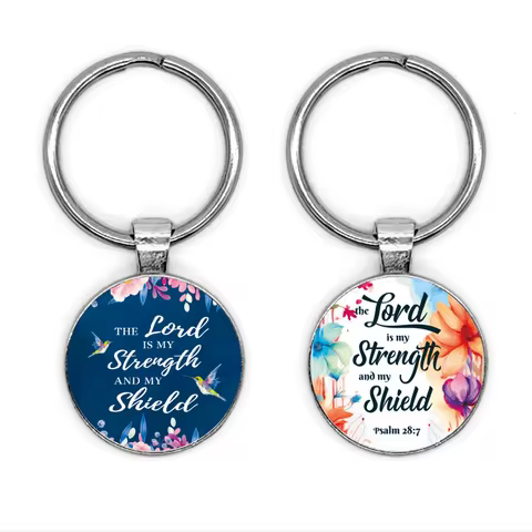 1pc Bible Verse Psalm Keychain Metal Key Ring Purse Bag Backpack Car Charm Accessory Christian Jewel