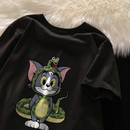 CasualCove Tshirt Women's Oversize T-Shirt Retro Style Amine T-Shirt Screen Print Tom Print Trendy W