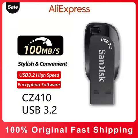 SanDisk CZ410 USB Flash Drive 32GB 64GB 128GB 256GB 512GB Read Speed Up To 100MBs USB 3.2 Tiny Memor