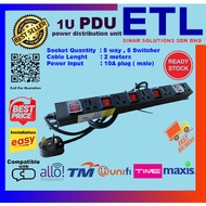 1U 19" , PDU 5way , 5 switcher , 2 meter