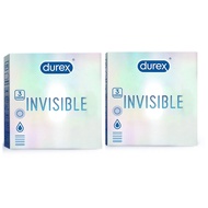 [ Bundle of 2 ]Durex Invisible Extra Thin and Extra Sensitive Condom 3s [ DISCREET PACKING ] (Thinnest)