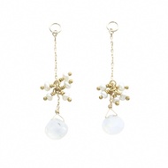 Agete(เอเจท) Earrings Charm K10 Light Gold Pearl Labradorite Direct from Japan Secondhand