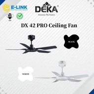 DEKA Kipas Siling Syiling DX 42 PRO dengan Remote Control 5 Bilah Baja - Matt Black & White