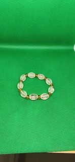 橢圓粉晶+橄欖石手串