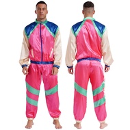 【Ready Stock】Mens Retro 70s Disco Hippie Sweatshirt Outfit pakaian disko lelaki baju sukan