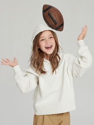 女童裝|Logo帽T 空氣三明治系列-白色