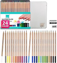 COLOUR BLOCK 24pc Watercolor Pencil Set with Premium Cedar Handle. Ideal for Drawing, Sketching, Col