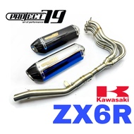 EXHAUST PROJECT 79 FOR  KAWASAKI ZX6R FULL SYSTEM MANIFOLD STAINLESS STEEL MUFFLER ZX636 QPM04 ZX6 Z