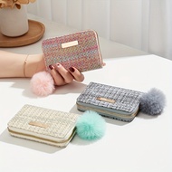 Slot Causal Design Coin Purse(11.94cmx 8.89cm) Mini Modern Wallet With Zipper Closure And ID Card