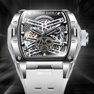 BONEST GATTI Mens Luxury Skeleton Automatic Watch German Craftsmanship Mechanical Movement