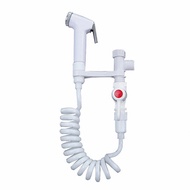 Handheld Portable Bidet Sprayer Set ABS Plastic Toilet Spray Gun Retractable Spring Hose Adapter Bracket Switch Cleaning Tool