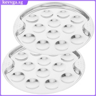 2 Pcs Baking Tray Escargot Pan Lightweight Dinner Plates 19.10X19.10X1.50CM Silver  kevvga