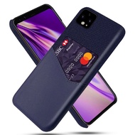 For Google Pixel 4 XL 4a With Card Slot Wallet Case Slim PU Leather Soft Fabric Splicing Hybrid Cover