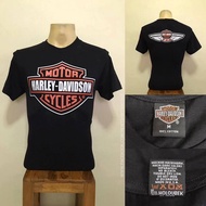 เสื้อยืดแขนสั้นคอกลมเสื้อฮาเล่ผ้าบาง Harley-Davidson ผ้ามุ้ง ใส่สบาย สไตล์วินเทจ ป้ายVintage 3D EMBL