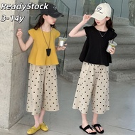 Girls’ Summer Cartoon Outfits - ReadyStock 3-14 Years, Trendy Kids Set for Warm Days