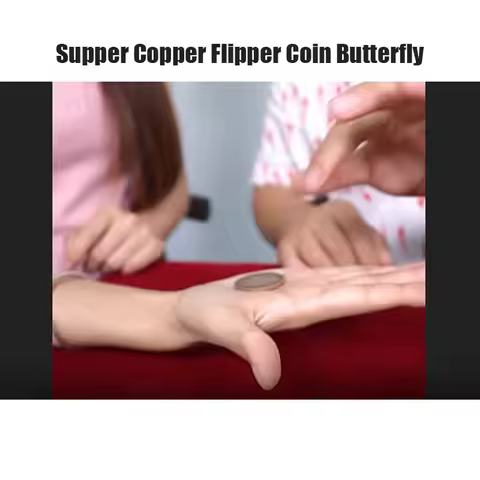 Supper Copper Flipper Coin Butterfly Morgan Dollar Coins Magic Accessories Professional Magic Tricks