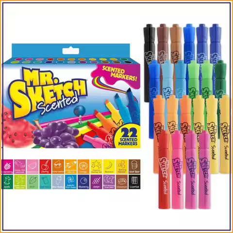 22 Scented Markers, Chisel Tip, Assorted Colors - Creative Fun for Kids, Arts & Crafts