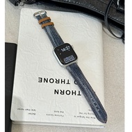 Retro Velcro iWatch Band for iWatch Ultra Series 10 9 se 8 7 6 5 4 3 2 1 Strap Breathable Denim fabr