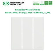 Schneider Vivace E Hotel Light Switch 3 Gang 2 Way White - KBN3316_2_WE