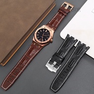 Genuine leather watch band, brown, black, blue, for AP 15703 Royal Oak Offshore Series 28 mm.