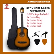 Kapok Acoustic Guitar Kapok Sunburst 38" 100% Original Free Tuning