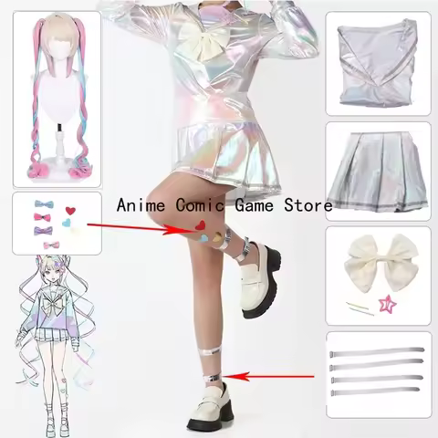 Game NEEDY GIRL OVERDOSE KAngel Cosplay Costumes Wig Lolita Dress Laser JK Sailor School Uniform Hal