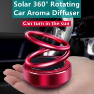 Car Air Purifier Aroma Diffuser Solar Double Ring Automatic Suspension Car Aroma Diffuser