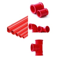 RED U-PVC PIPES AND ACCESSORIES FOR 20-25-32MM AQUARIUM