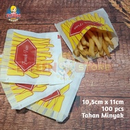 Paper Bags 100 Pcs Oil-Resistant French Fries Paper Bags