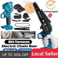 6inches Cordless Electric Saw Pruning ChainSaw Garden Tree Logging Trimming Saw Power Tools Compatib