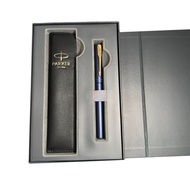 PARKER PARKER PARKER XL Navy Blue Ball Pen Genuine Leather Pen Case Gift Box