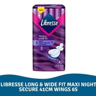 Libresse Maxi Night Secure Wings Longer Wider 41cm (6s) Disposable Sanitary Pad Tuala Wanita Pakai B