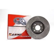 NISSAN VQ37 FAIRLADY 370Z Z34 SANWA FRONT DRILLED SLOTTED SPORT DISC ROTOR [1 PAIR (LH+RH)]355mm