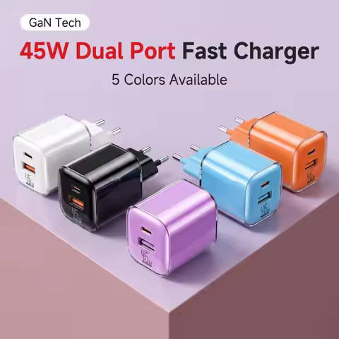 45W GaN Charger For iPhone 17 16 15 Pro Max Samsung Galaxy Fast Charger Phone Charger USB C Charger 