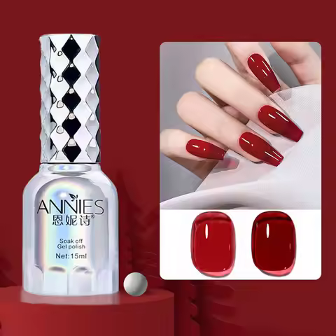 Annies Gel Nail Polish Red Nude Nail Gel Semi Permanent Solid Nail Gel Varnish Soak Off UV Gel for B