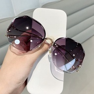 2024 Rimless Sunglasses Fashion Sunglasses Women Tide Vasos Decorativos Luxury Lunette De Soleil Fem