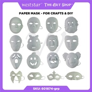 [WESTSTAR] (608506) Paper face mask for craft / DIY White Mask Craft Mask Paper Mache Educational Cr